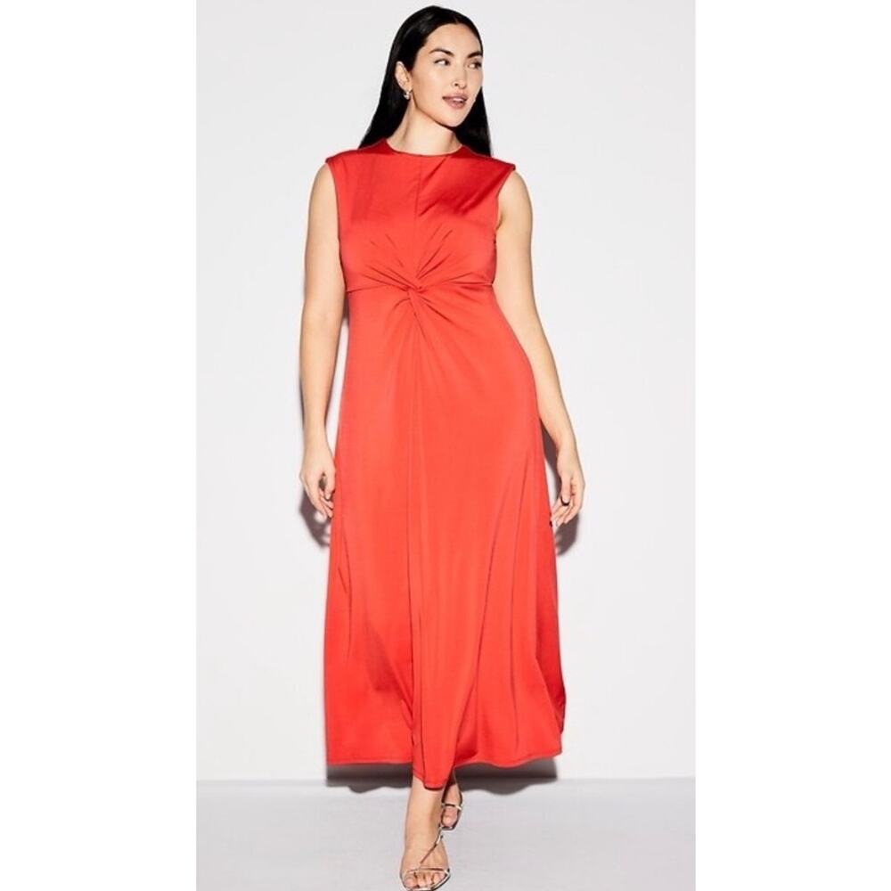 The Occasion by Old Navy Twist-Front Maxi Dress, Bright Coral, size XL, NWT